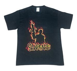 Vintage Y2k Scarface Tony Montana Flames Movie T-Shirt